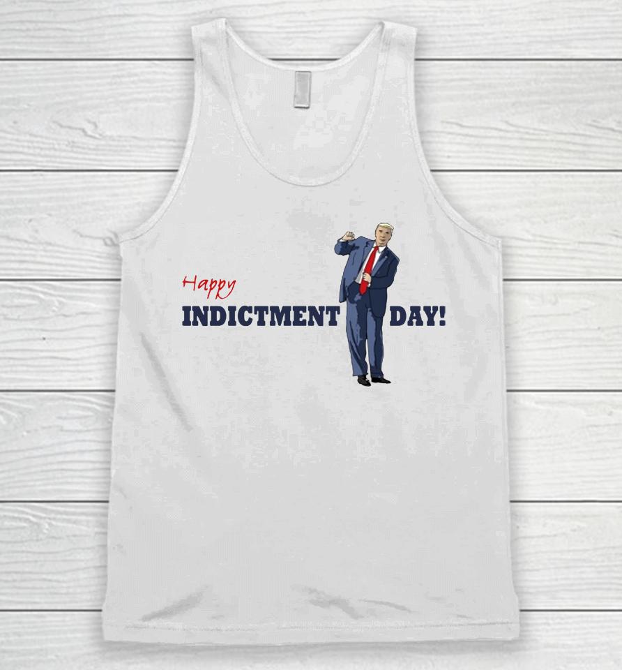 Blue Girl In Red State Happy Trump Indicted Day Unisex Tank Top