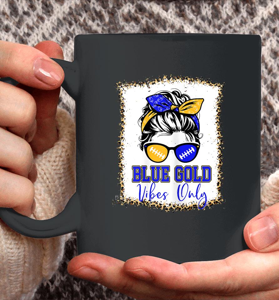 Blue Gold Vibes Only Football Coffee Mug