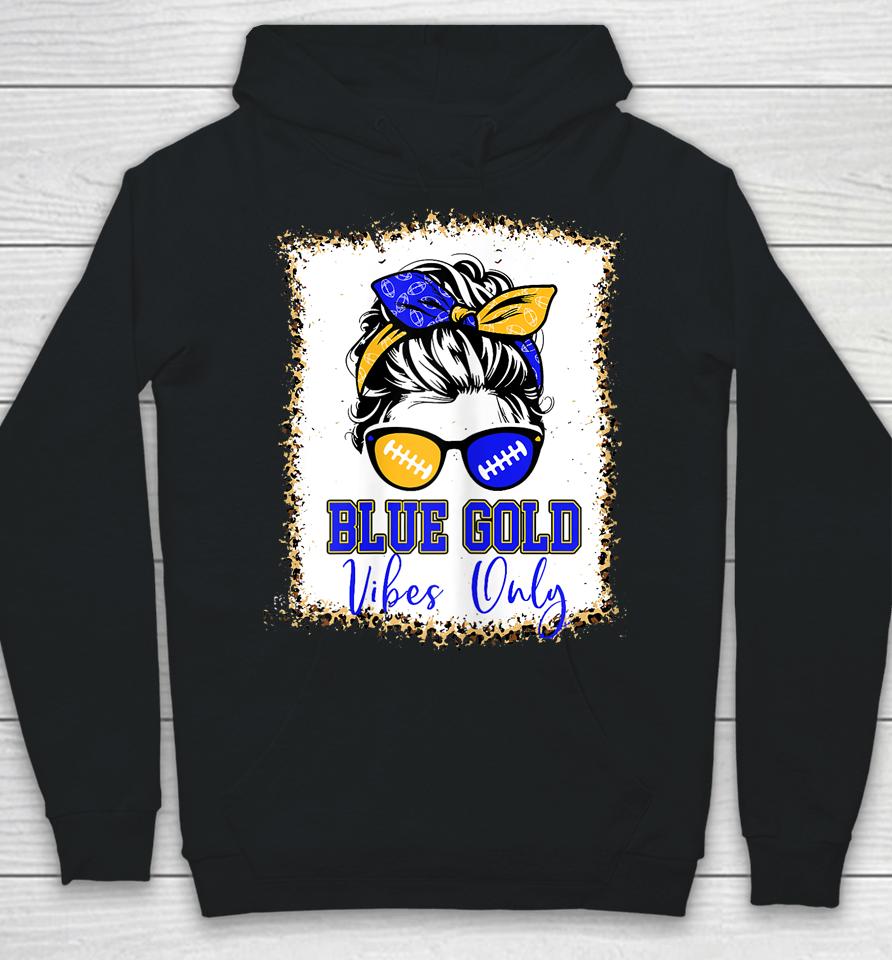 Blue Gold Vibes Only Football Hoodie