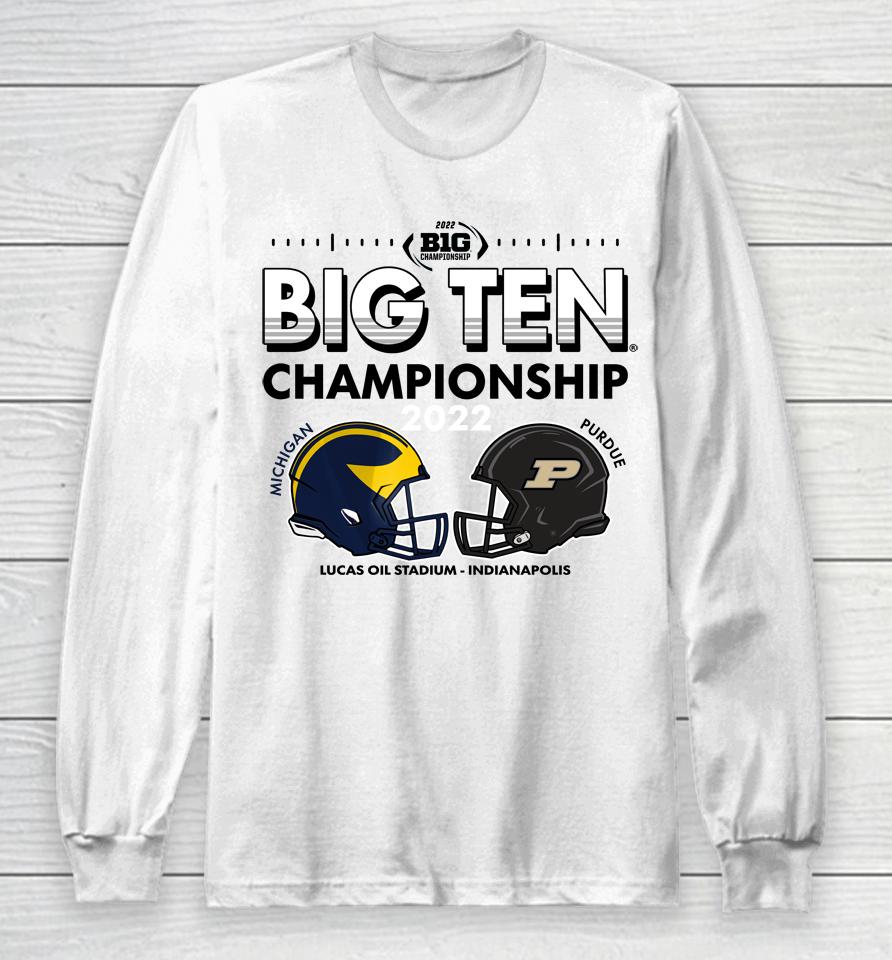 Blue84 2022 Michigan Vs Purdue Big Ten Championship Game Head-To-Head Long Sleeve T-Shirt
