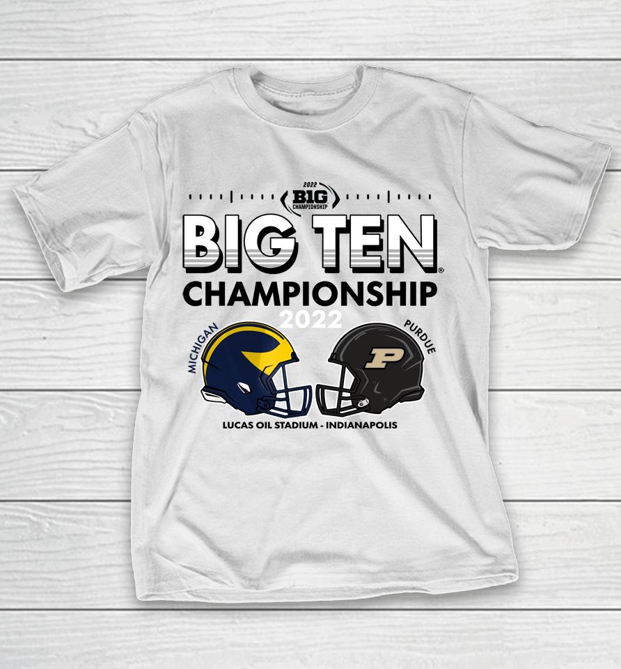 Blue84 2022 Michigan Vs Purdue Big Ten Championship Game Head-To-Head T-Shirt