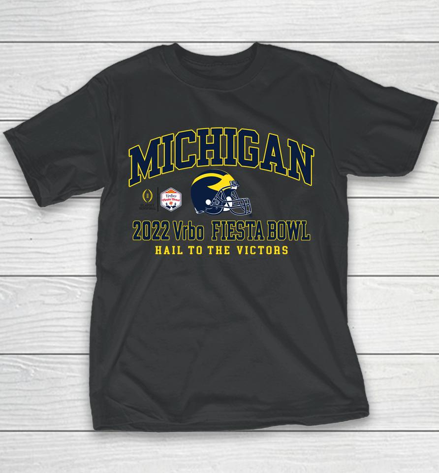 Blue84 Men's Michigan 2022 Vrbo Fiesta Bowl Football College Football Youth T-Shirt