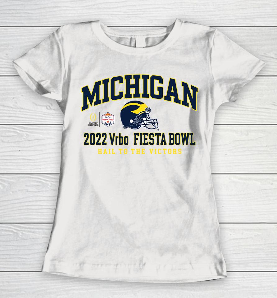 Blue84 Michigan 2022 Vrbo Fiesta Bowl Football College Football Playoff Women T-Shirt