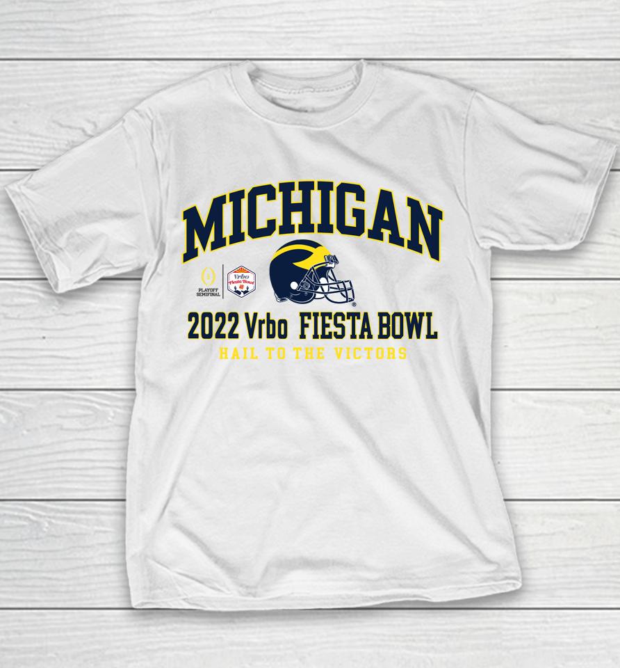 Blue84 Michigan 2022 Vrbo Fiesta Bowl Football College Football Playoff Youth T-Shirt