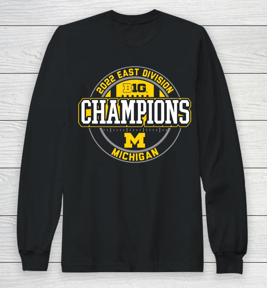 Blue84 University Of Michigan Big Ten East Champions Navy Locker Room Long Sleeve T-Shirt