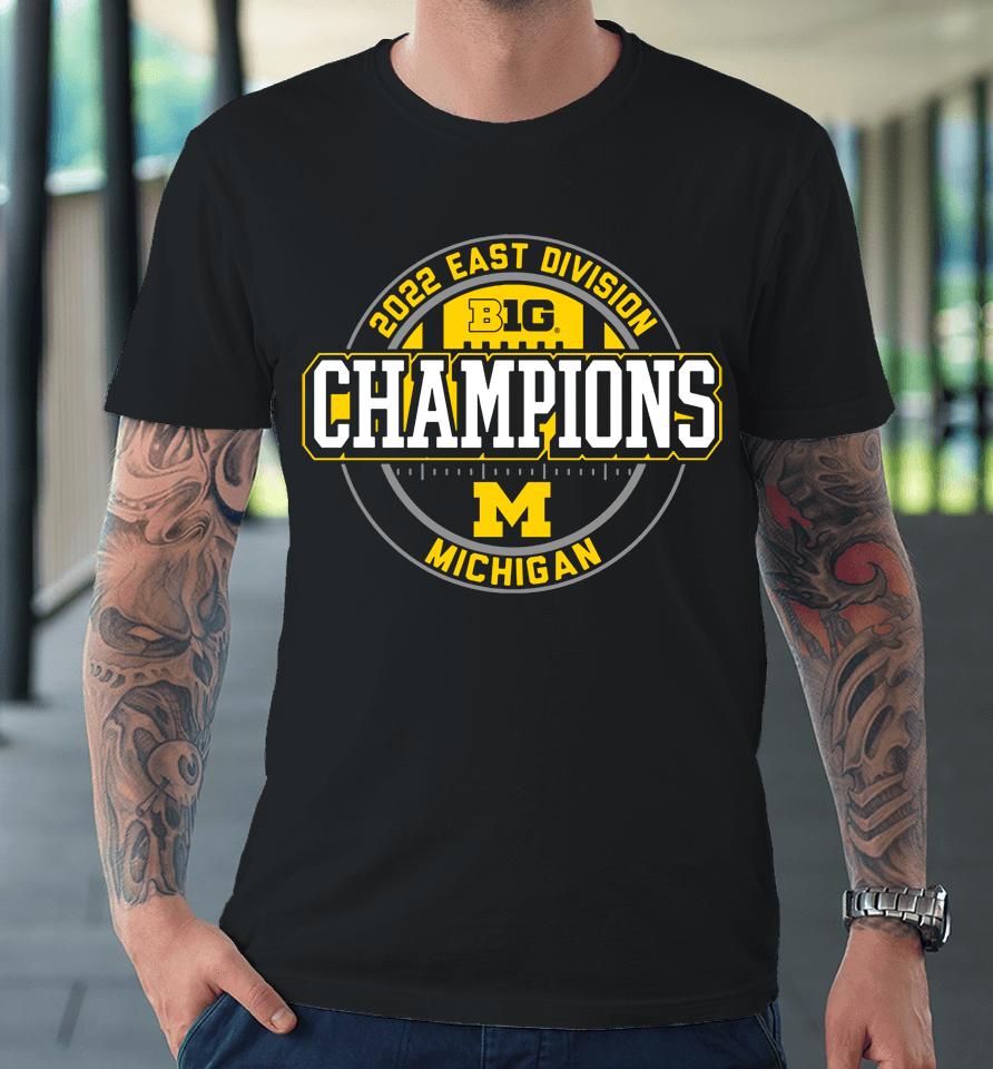 Blue84 University Of Michigan Big Ten East Champions Navy Locker Room Premium T-Shirt