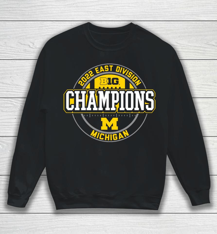 Blue84 University Of Michigan Big Ten East Champions Navy Locker Room Sweatshirt
