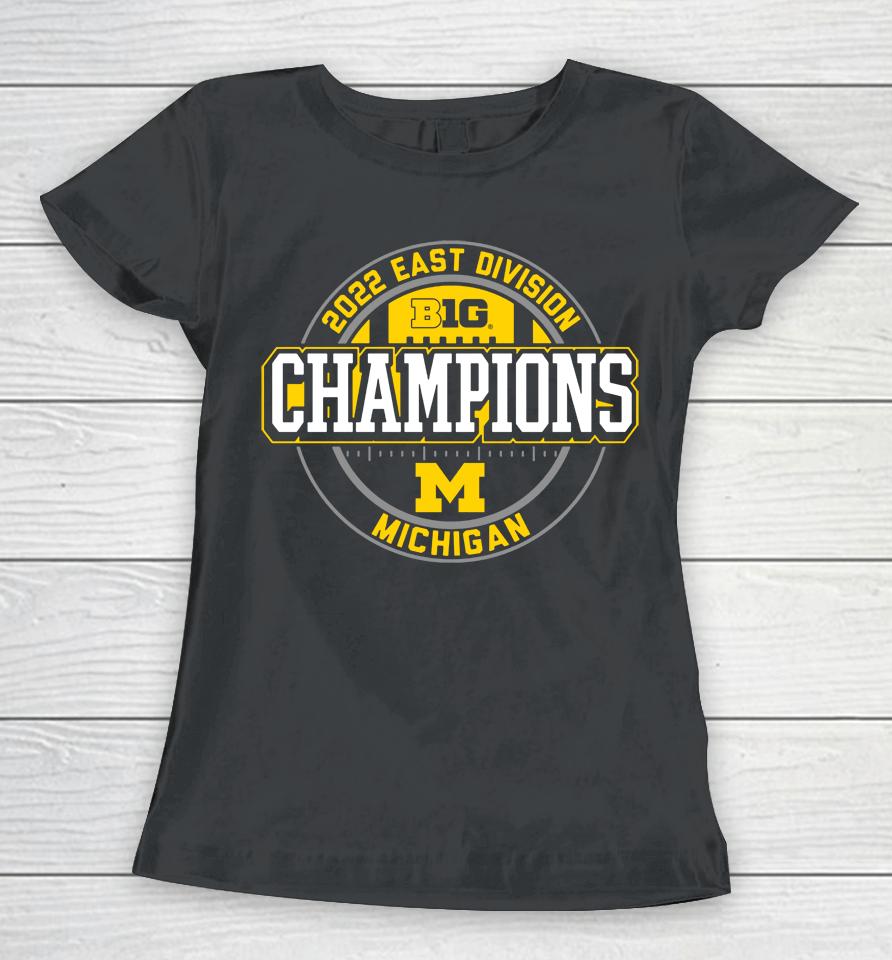 Blue84 University Of Michigan Big Ten East Champions Navy Locker Room Women T-Shirt
