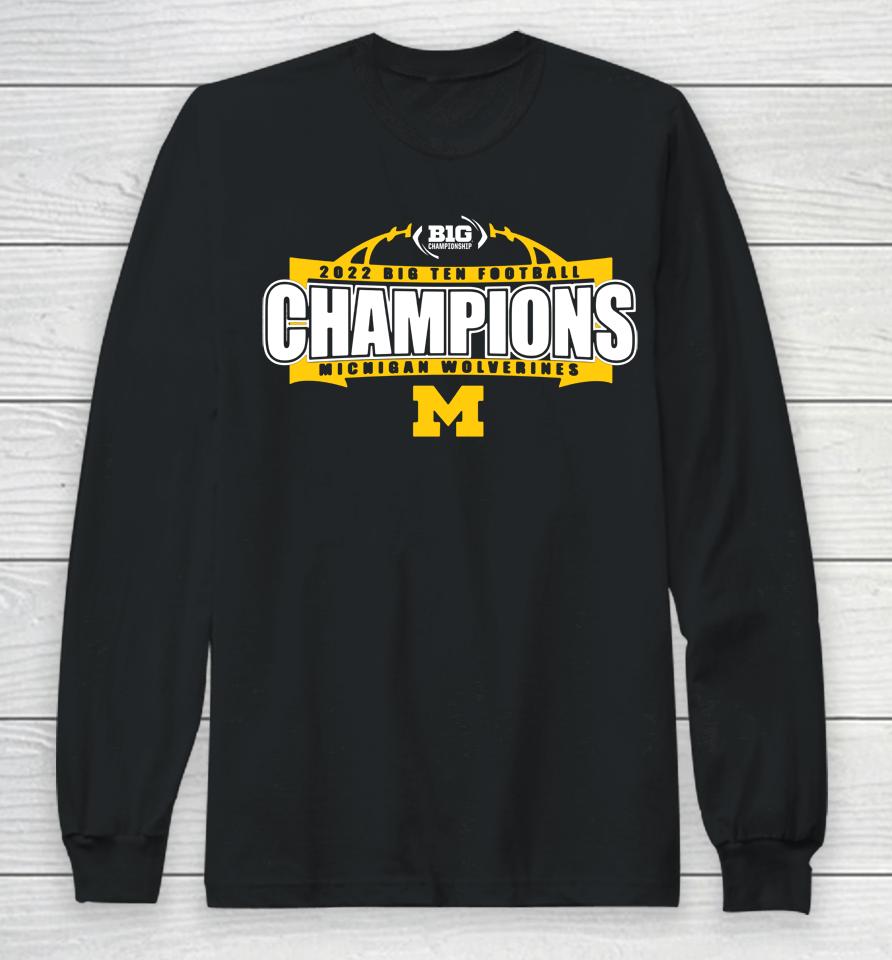 Blue84 University Of Michigan Football Youth 2022 Big Ten Champions Long Sleeve T-Shirt