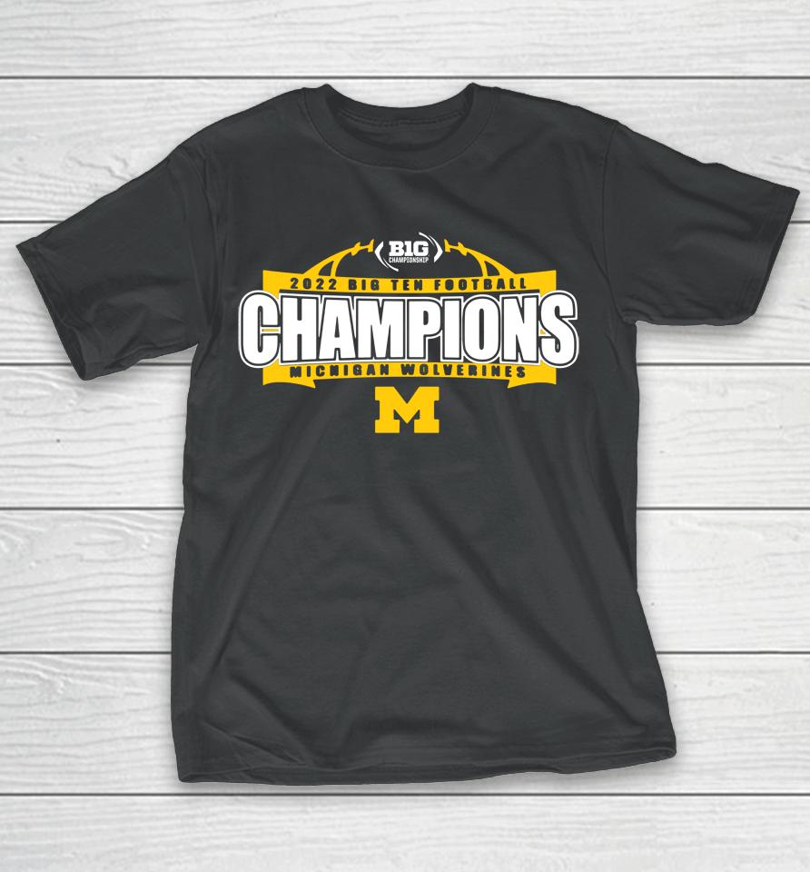 Blue84 University Of Michigan Football Youth 2022 Big Ten Champions T-Shirt
