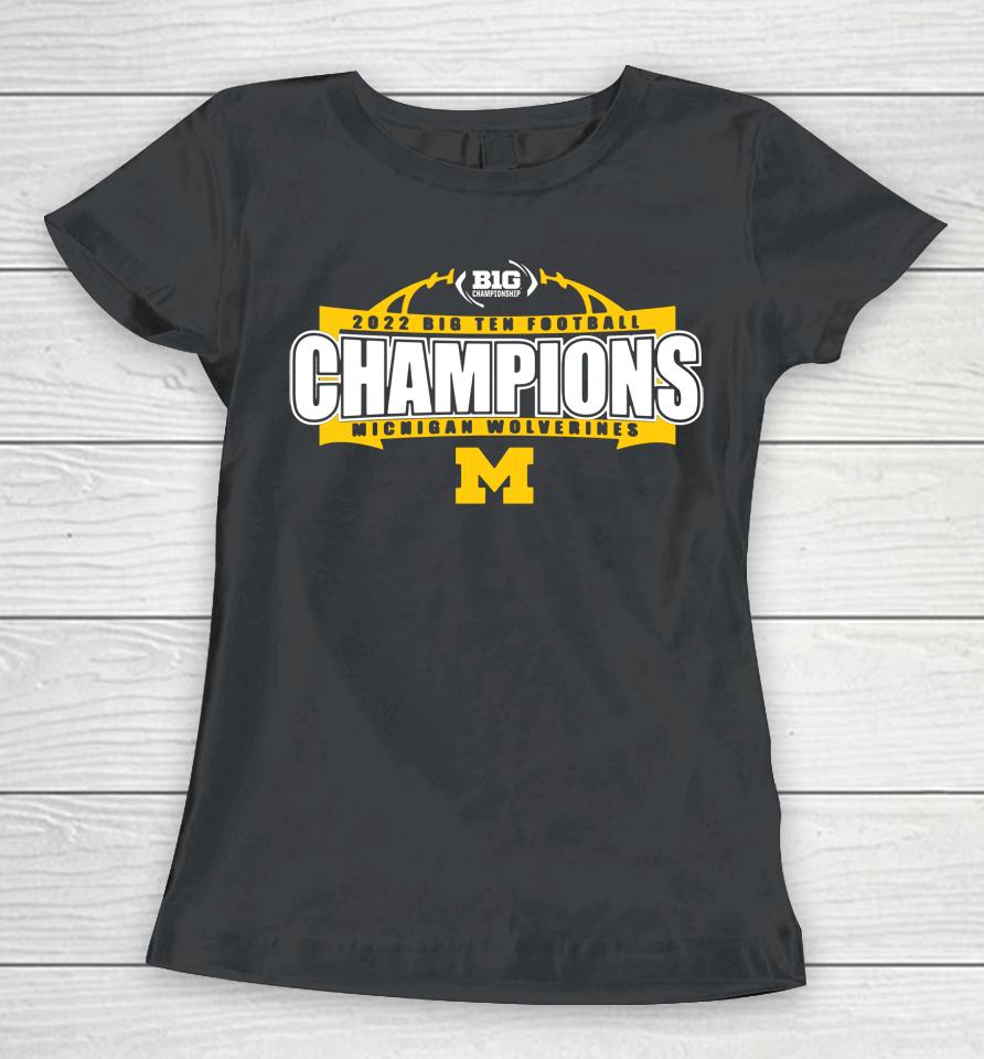 Blue84 University Of Michigan Football Youth 2022 Big Ten Champions Women T-Shirt