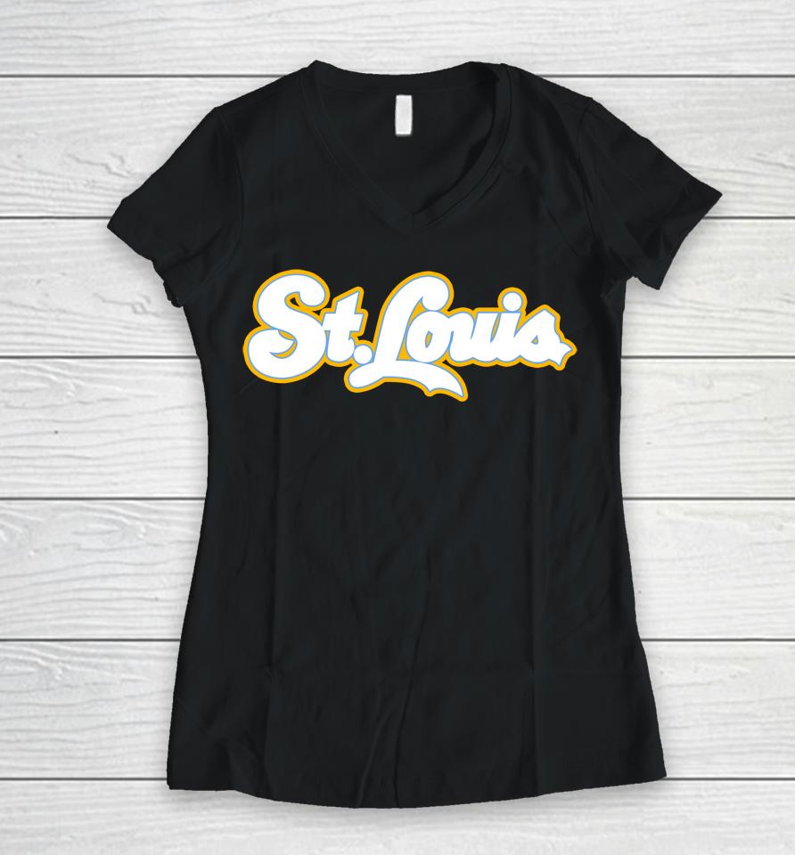 Blues Buzz St Louis Women V-Neck T-Shirt