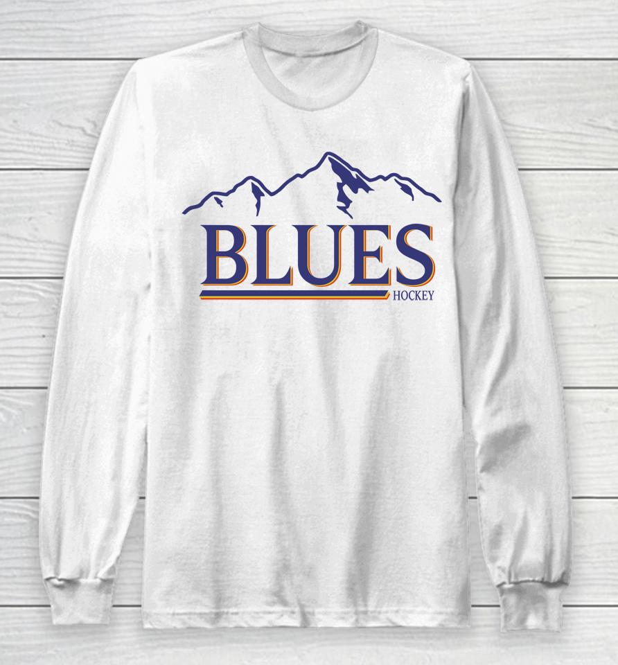 Blues Buzz Vintage Mountain Blues Hockey Long Sleeve T-Shirt