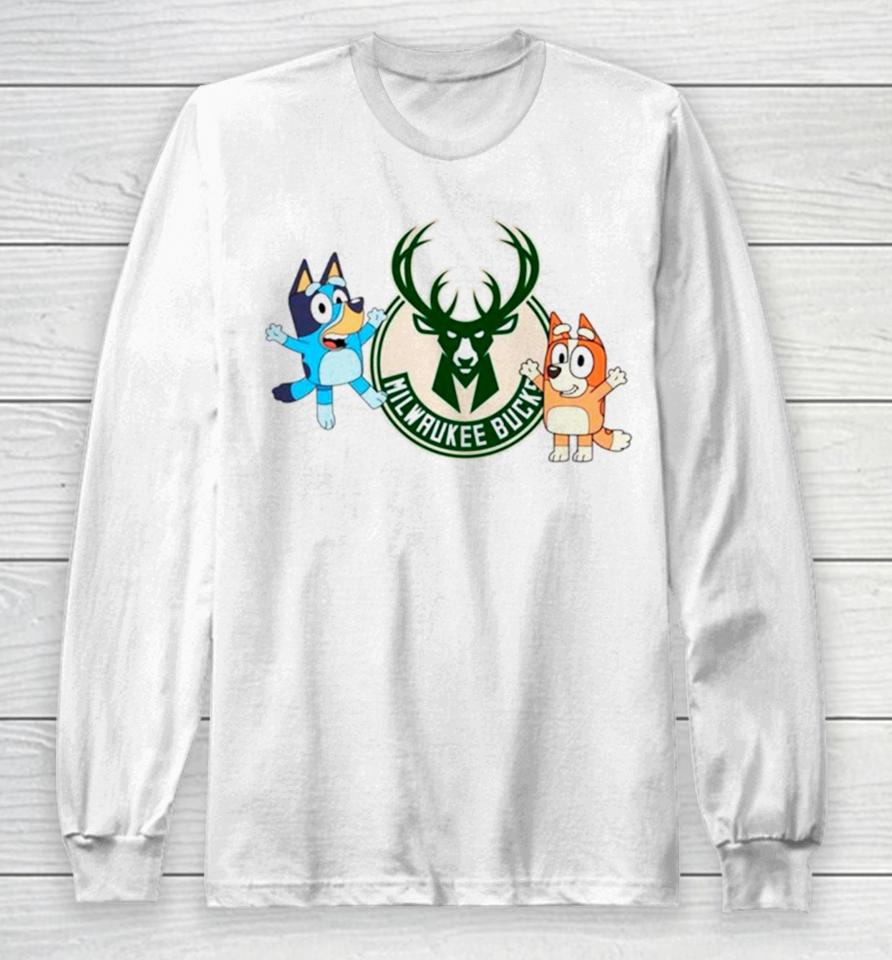 Bluey And Bingo Milwaukee Bucks Basketball Nba Long Sleeve T-Shirt