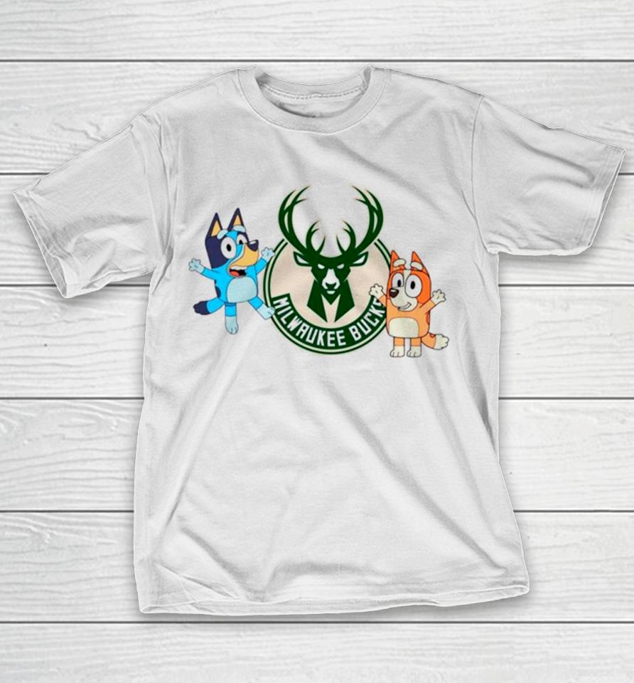 Bluey And Bingo Milwaukee Bucks Basketball Nba T-Shirt