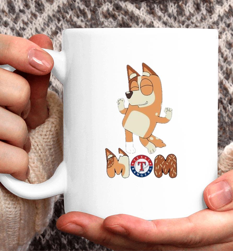 Bluey Mom Texas Rangers Baseball Dancing Coffee Mug