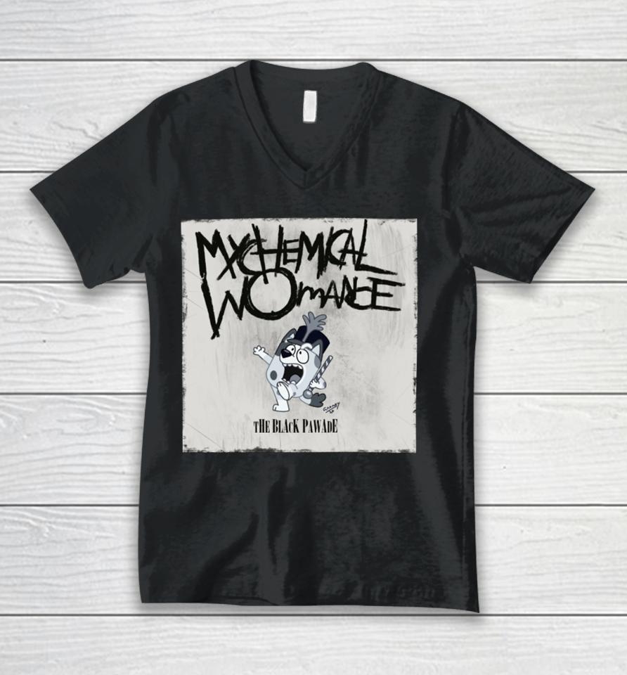 Bluey Mychemical Womance The Black Pawade Unisex V-Neck T-Shirt