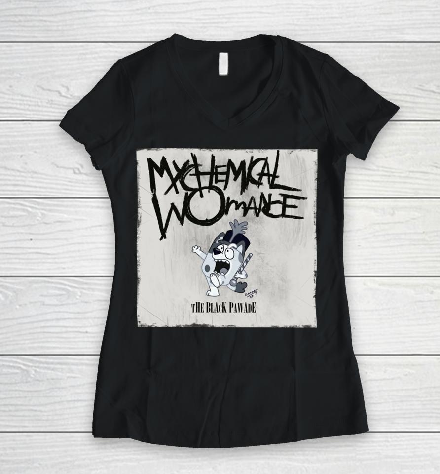 Blueylover Mychemical Womance The Black Pawade Women V-Neck T-Shirt