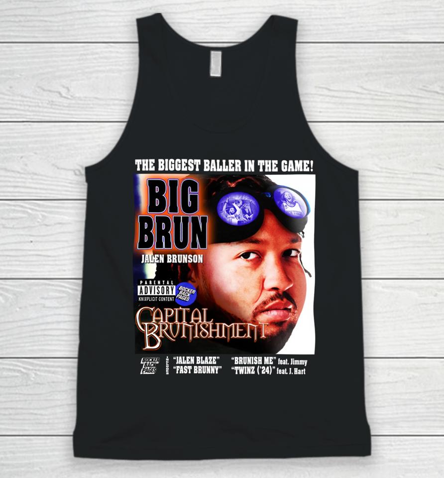 Bocker Backpages The Biggest Baller In The Game Big Brun Capital Brunishment Unisex Tank Top