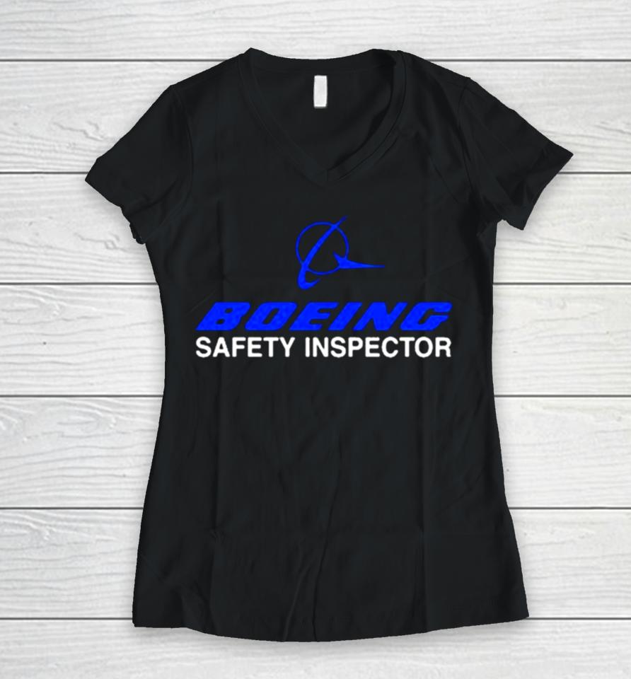 Boeing Safety Inspector Women V-Neck T-Shirt