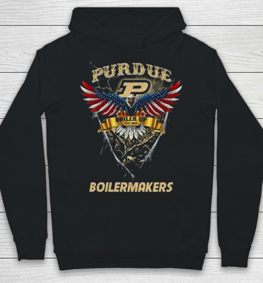 Boiler Up Purdue Boilermakers Football Us Eagle Hoodie