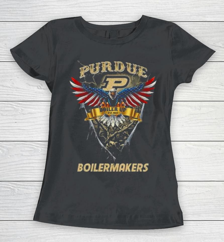 Boiler Up Purdue Boilermakers Football Us Eagle Women T-Shirt
