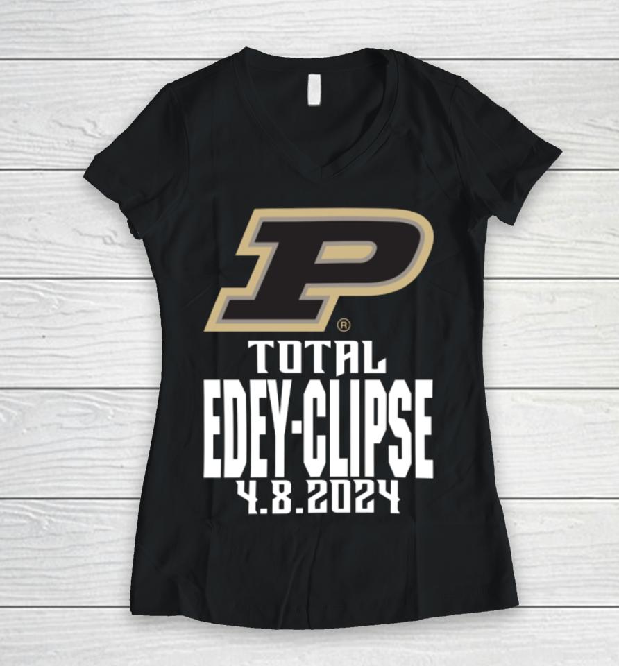 Boilerball Purdue Total Edey-Clipse 4.8 2024 Women V-Neck T-Shirt