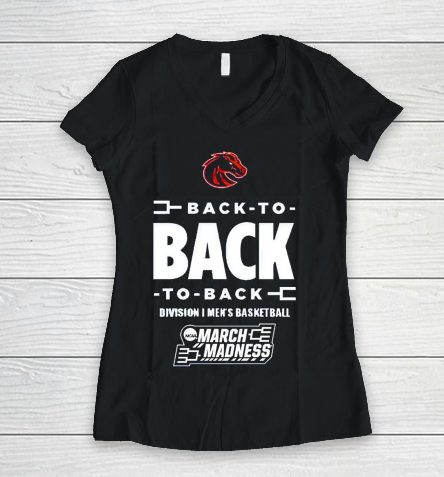 Boise State Broncos Back To Back Division I Men’s Basketball Women V-Neck T-Shirt