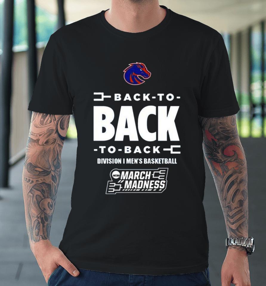 Boise State Broncos Blue 84 2024 Ncaa Men’s Basketball Tournament March Madness Three In A Row Premium T-Shirt