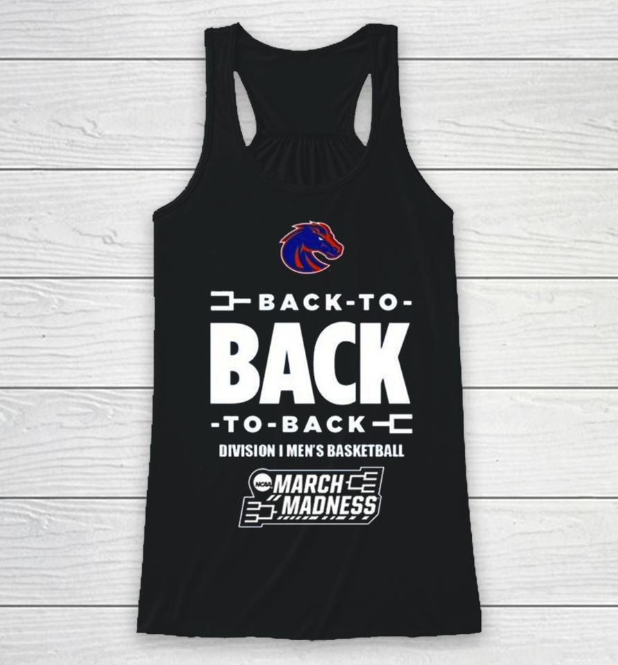 Boise State Broncos Blue 84 2024 Ncaa Men’s Basketball Tournament March Madness Three In A Row Racerback Tank