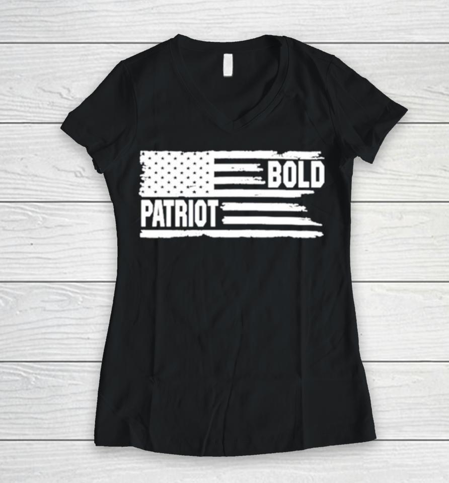 Bold Patriot American Flag Women V-Neck T-Shirt