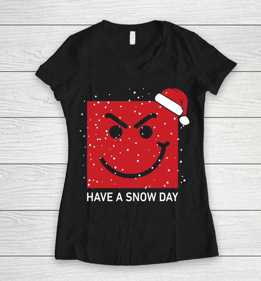 Bon Jovi Merch Have A Snow Day Women V-Neck T-Shirt