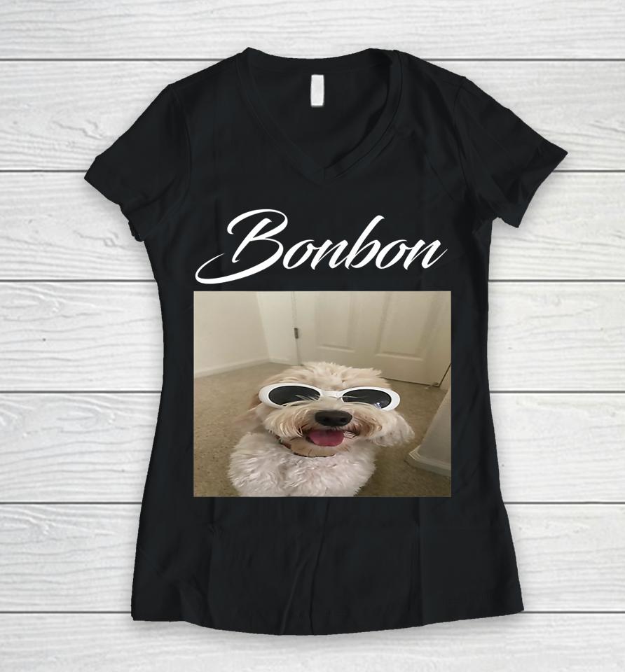 Bonbon Funny Sweet Dog Women V-Neck T-Shirt