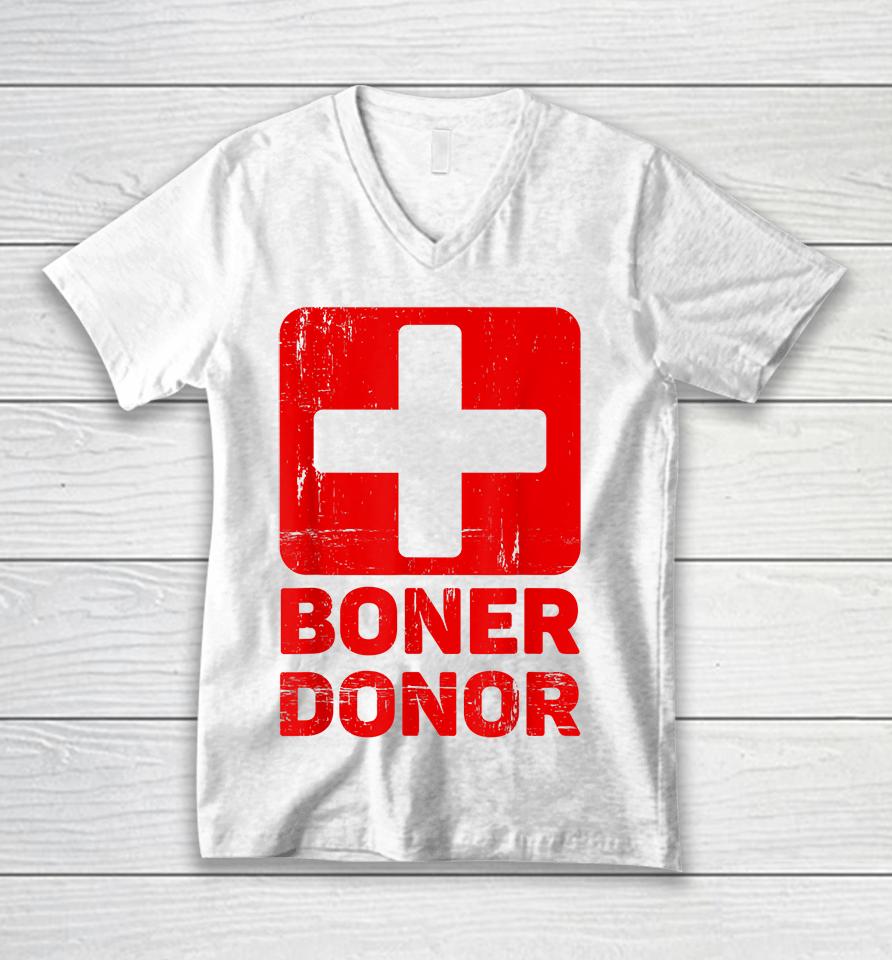Boner Donor Unisex V-Neck T-Shirt