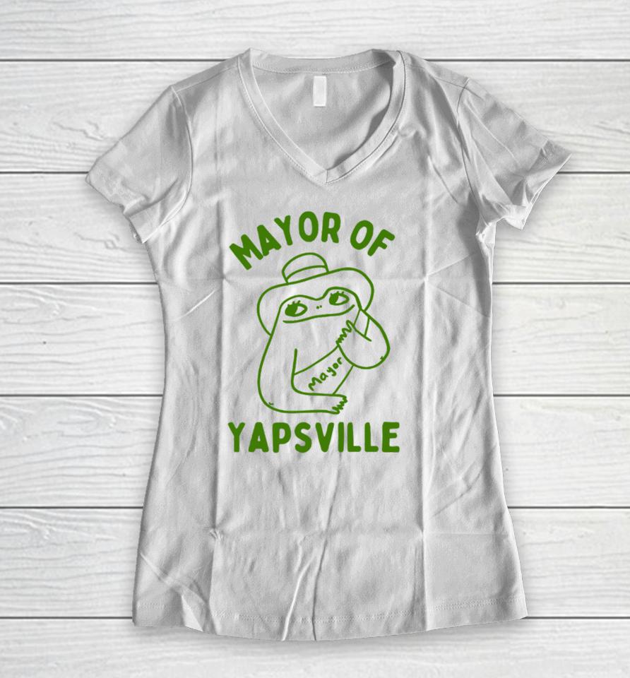 Boneyislanditems Mayor Of Yapville Women V-Neck T-Shirt