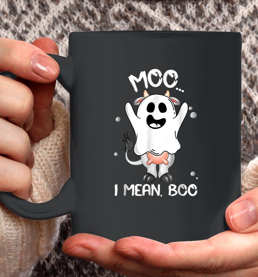 Boo Boo Crew Ghost Cow Moo I Mean Boo Farmer Halloween Coffee Mug