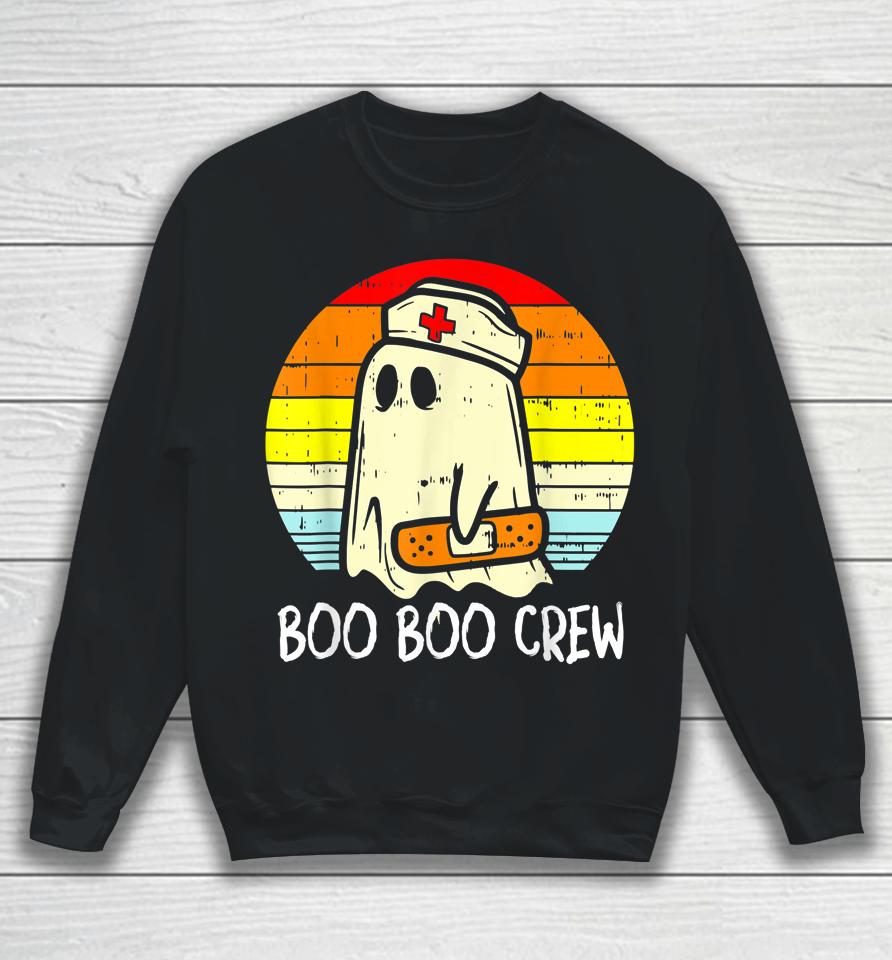 Boo Boo Crew Nurse Ghost Funny Halloween Costume Sweatshirt
