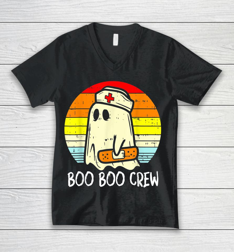 Boo Boo Crew Nurse Ghost Funny Halloween Costume Unisex V-Neck T-Shirt
