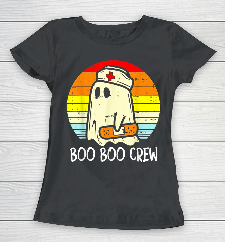 Boo Boo Crew Nurse Ghost Funny Halloween Costume Women T-Shirt