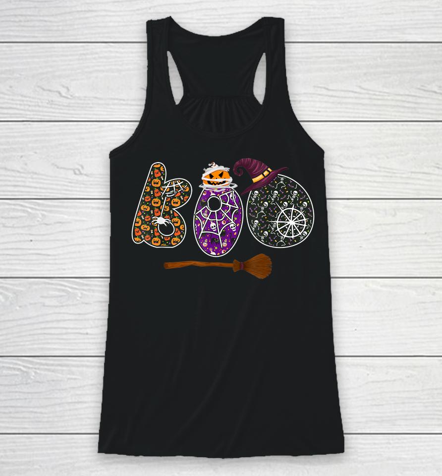 Boo Halloween Spiders Ghosts For Girls Racerback Tank