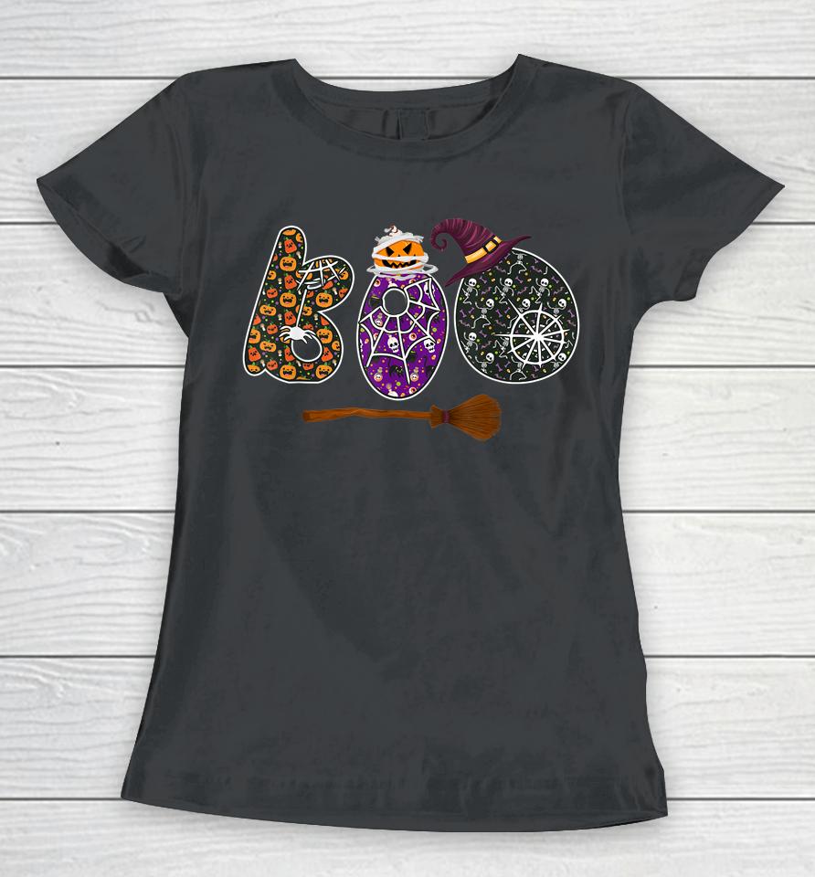 Boo Halloween Spiders Ghosts For Girls Women T-Shirt