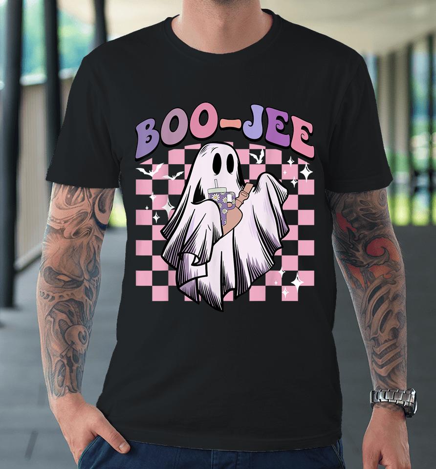 Boo Jee Funny Ghost Groovy Happy Halloween Spooky Season Premium T-Shirt