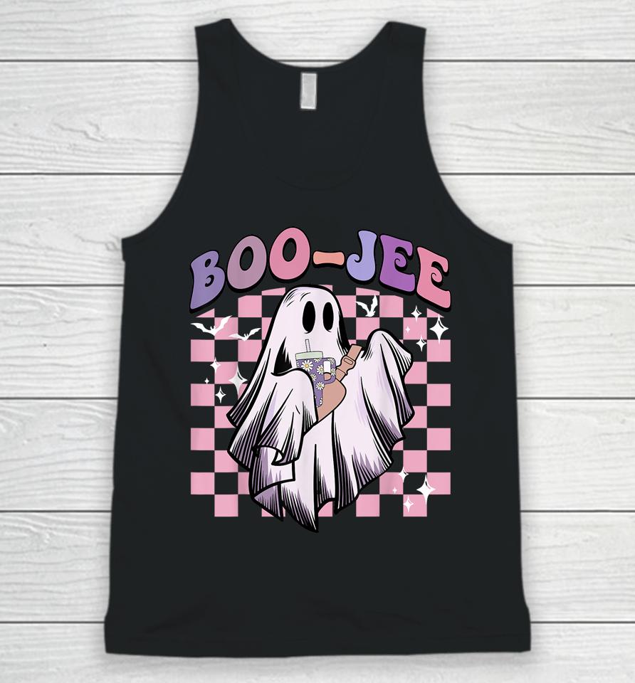 Boo Jee Funny Ghost Groovy Happy Halloween Spooky Season Unisex Tank Top