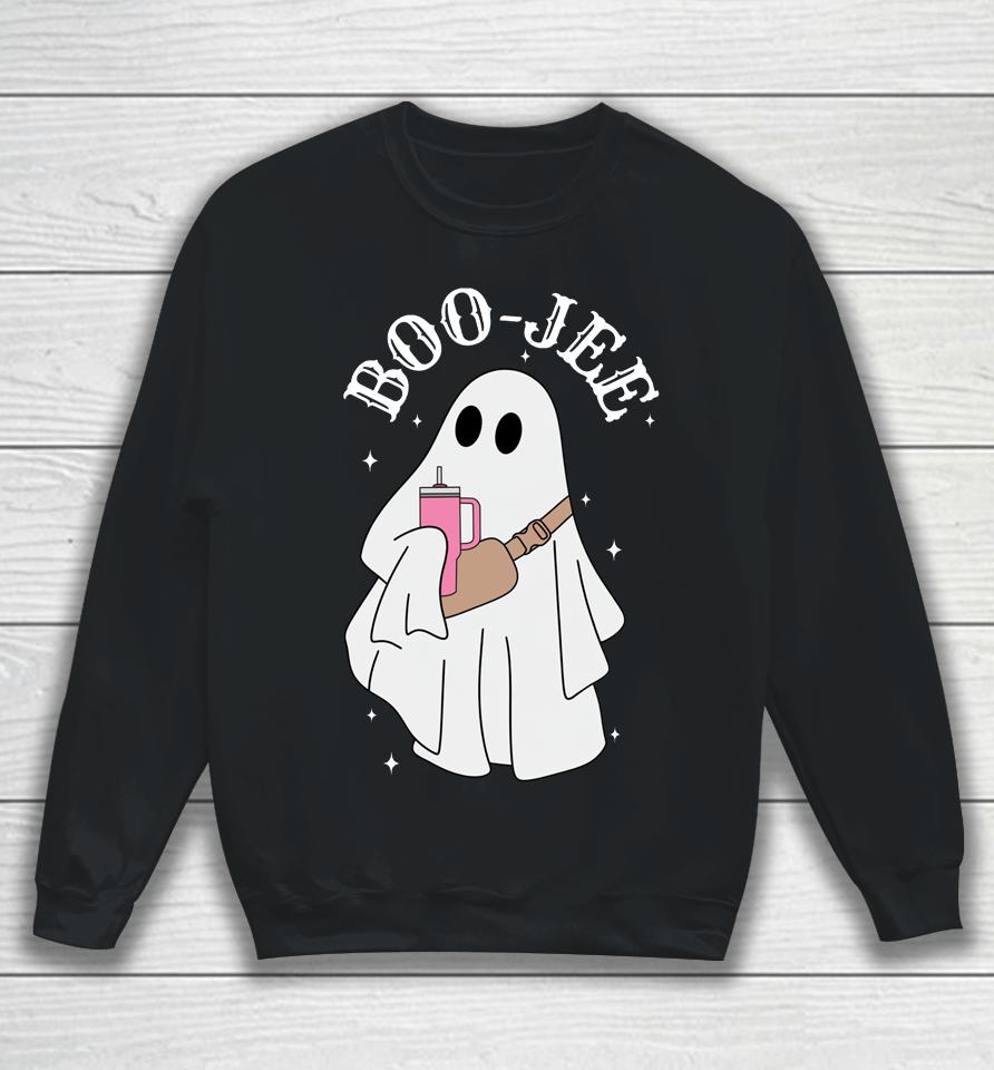 Boo-Jee Stanley Tumbler Inspired Ghost Halloween Spooky Sweatshirt