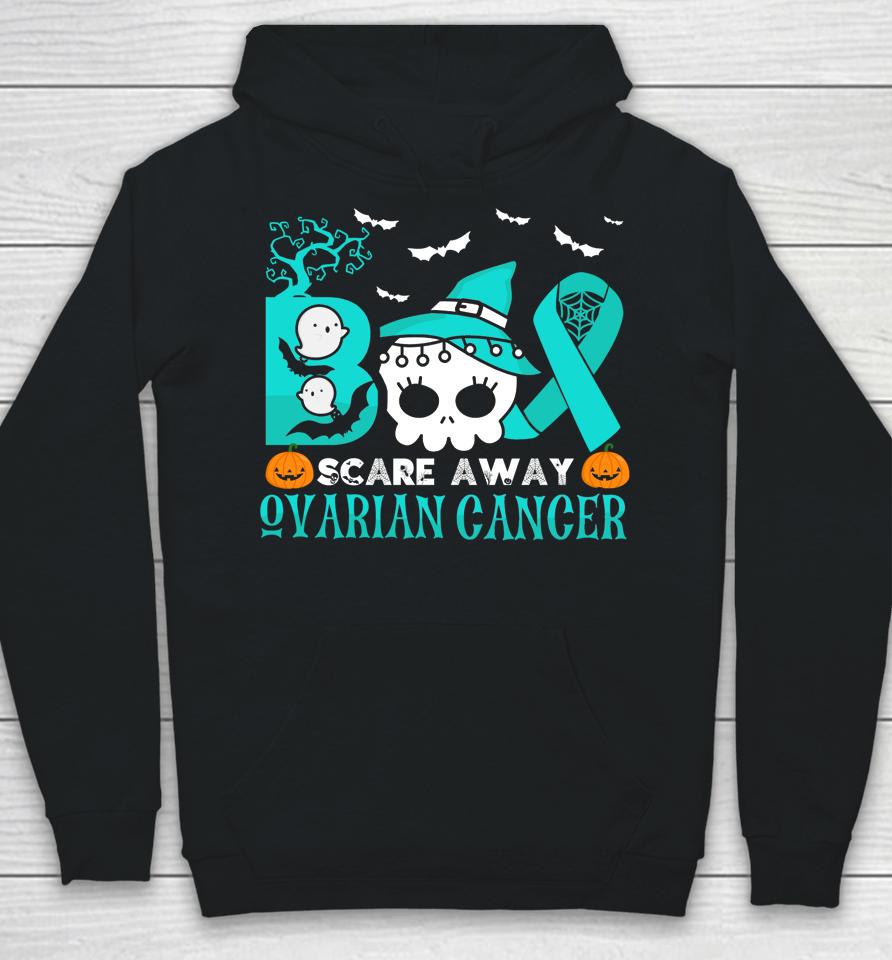 Boo Scare Away Ovarian Cancer Halloween Hoodie