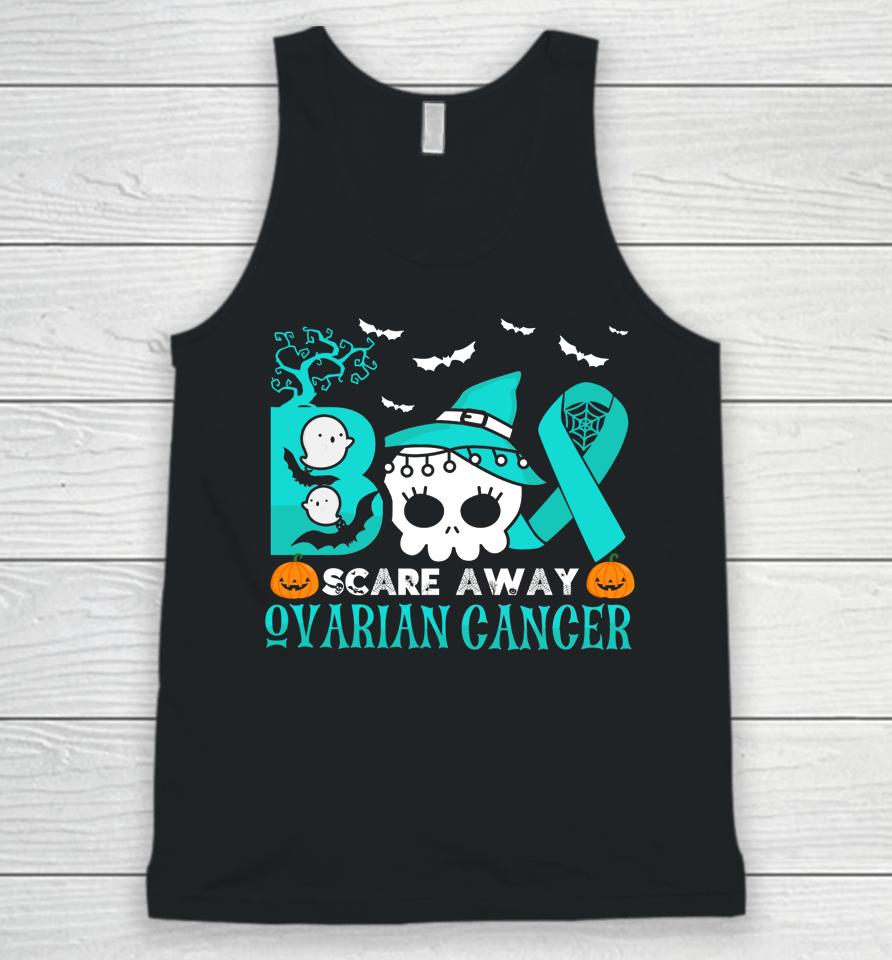 Boo Scare Away Ovarian Cancer Halloween Unisex Tank Top