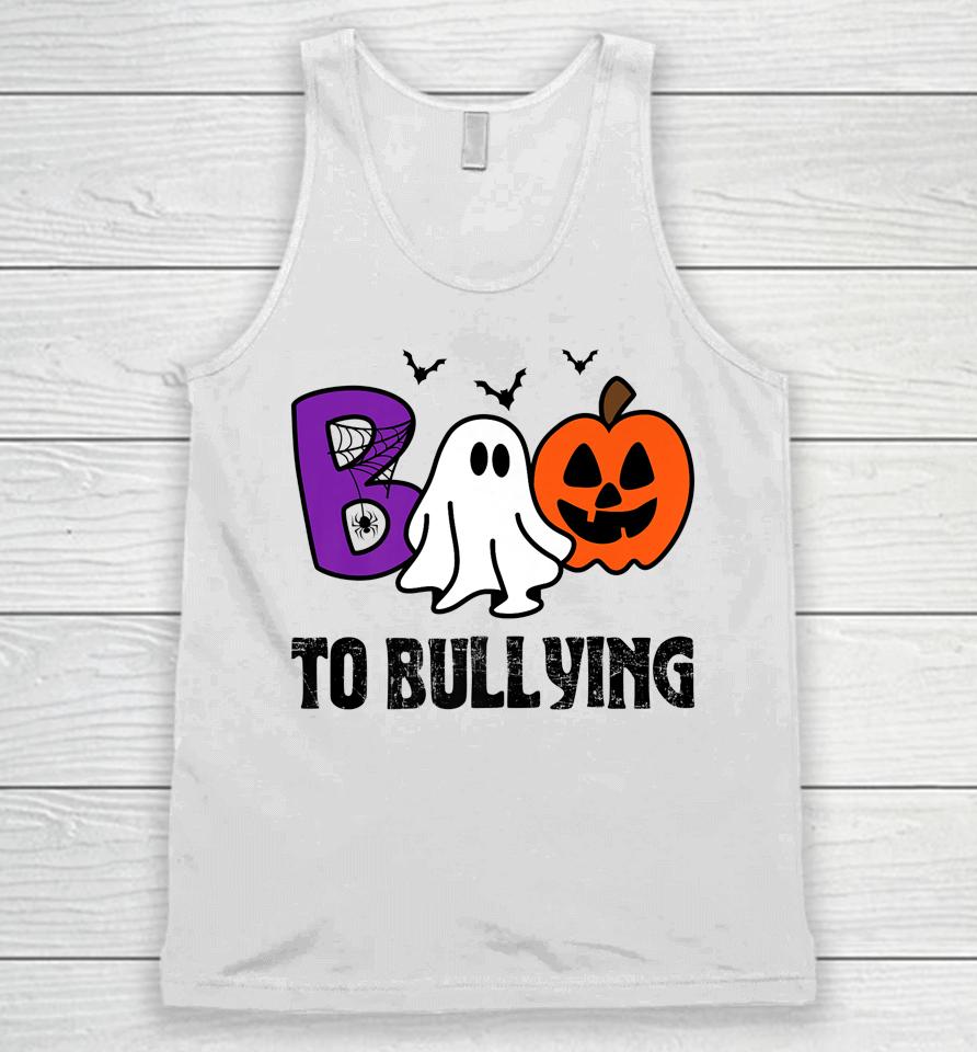Boo To Bullying Ghost Pumpkin Orange Anti Bully Unity Day Unisex Tank Top
