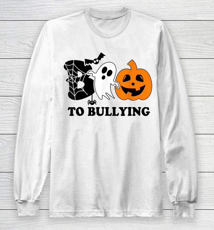 Boo To Bullying Orange Anti Bullying Unity Day Halloween Kid Long Sleeve T-Shirt
