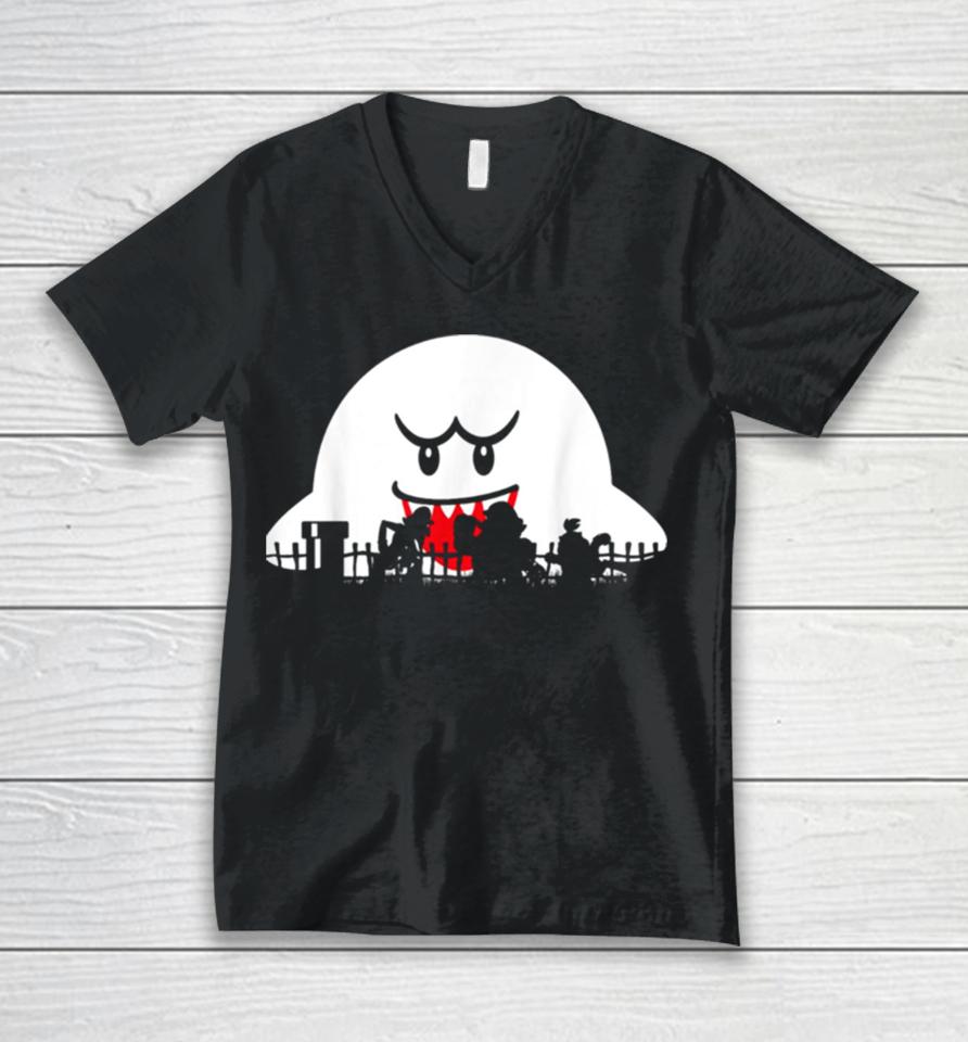 Boo Trick Or Treat Halloween Silhouette Unisex V-Neck T-Shirt