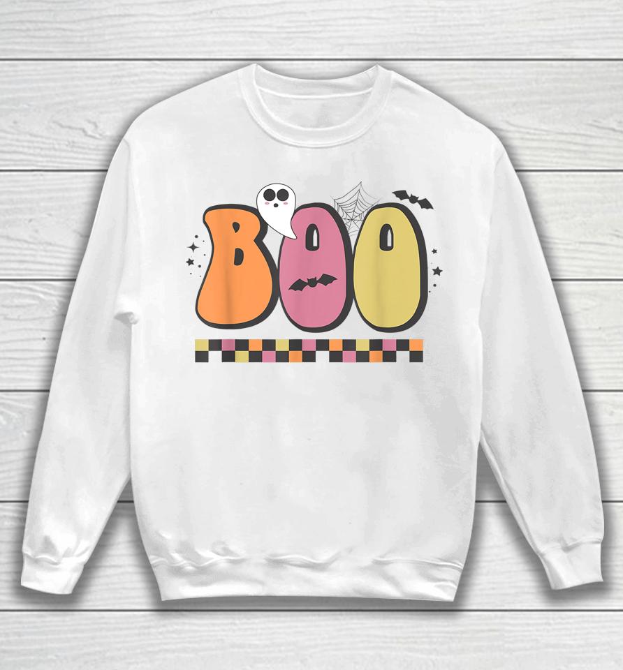 Boo With Ghost &Amp; Pumpkins For Halloween Sweatshirt